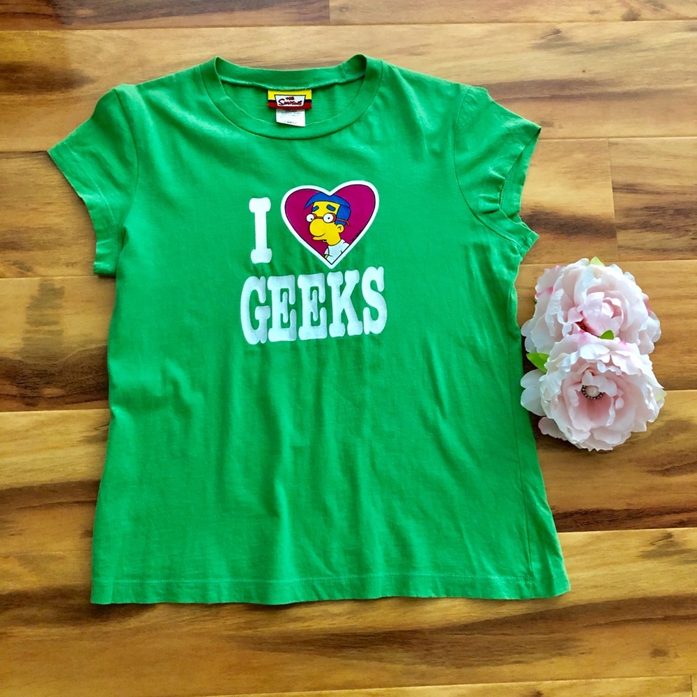 Simpson's "I LOVE GEEKS" Milhouse Women's Large